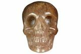 Realistic, Carved Strawberry Quartz Crystal Skull #150982-1